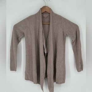 Barefoot Dreams Cardigan CozyChic Lite Cliffside Wrap Sz 8/10 Taupe Sweater R8